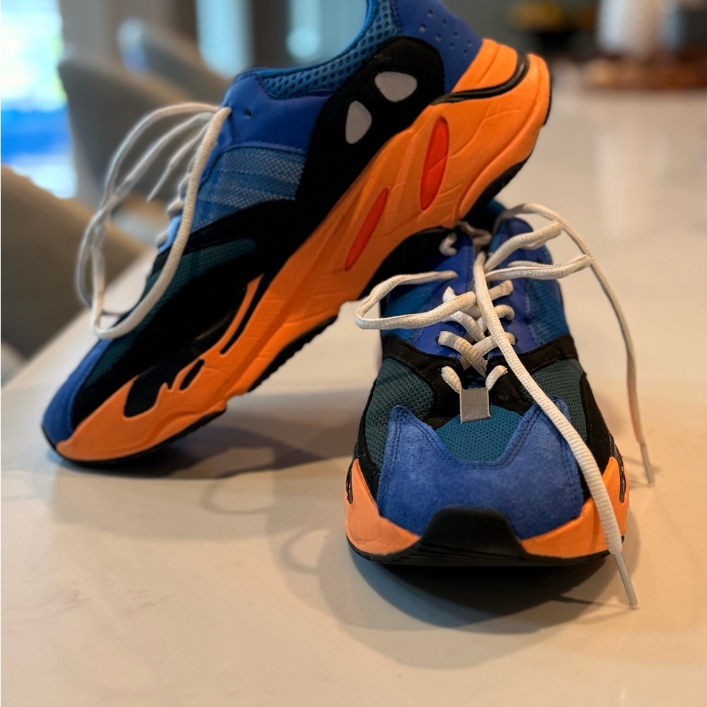 Yeezy Blue and Orange Sneakers